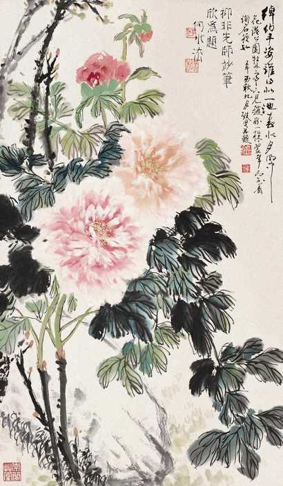 陆抑非 富贵春色图 立轴